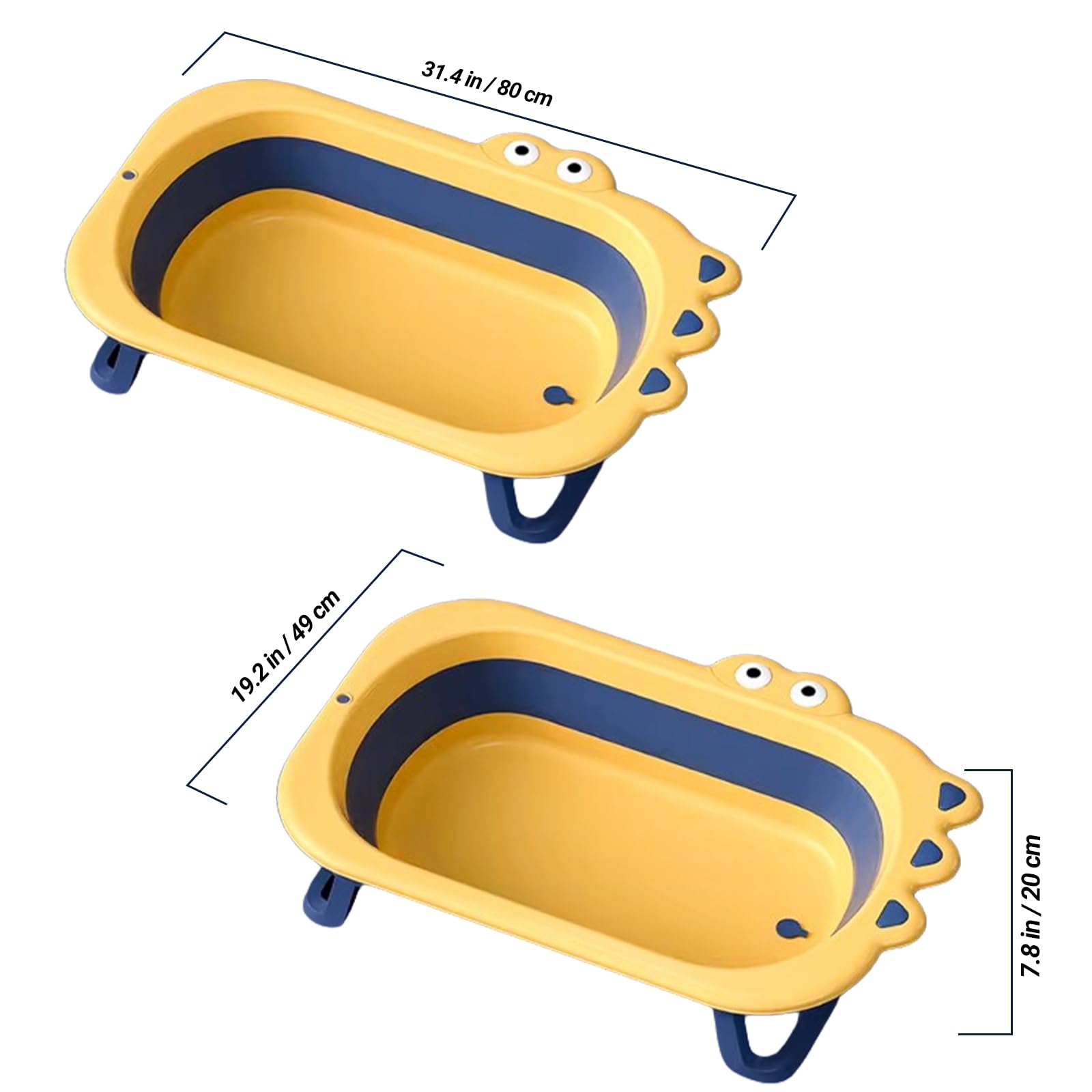 Emily Pets Bathtub Collapsible Pet Bath Tub Portable Dog Cat Bathing Tub for Small Medium Pets-Foldable Pet Shower Tub with Drainage Hole, Yellow, 31.4 x 19.2 x 7.48 inches 1