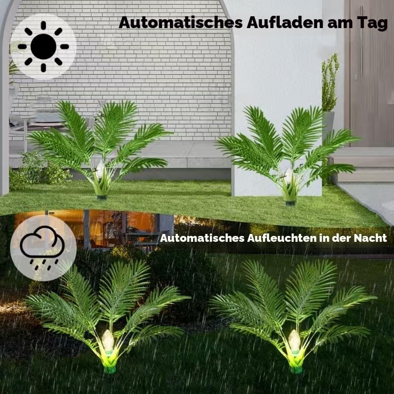 Solar-Palmen-Lichter, knstliche Pflanzen fr den Auenbereich, mit  Bodenlicht, 8 Beleuchtungsmuster, Solar-Gartendekoration,  Weg-Landschaftslichter fr Hof, Terrasse, Rasen, Outdoor-Dekoration :  Amazon.de: Beleuchtung