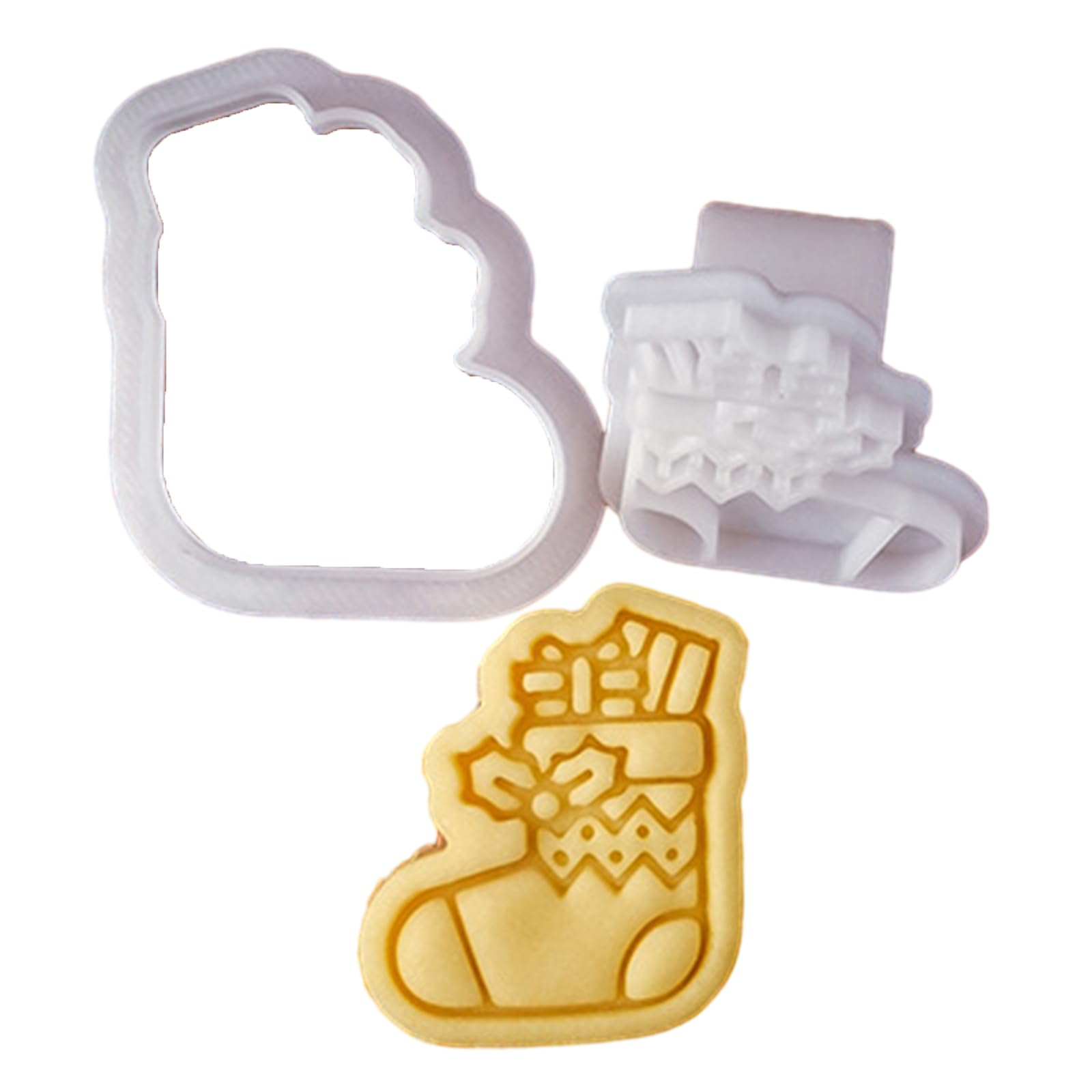 Kalttoy Christmas Stocking Christmas Cookie Christmas Themed Biscuit Molds Baking Cookie Embossing Molds For Festive Baking Mold