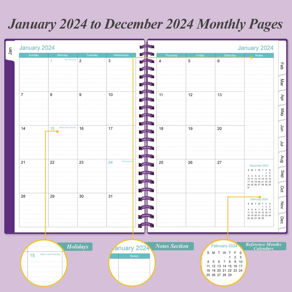 Cheneyboo Agenda 2023-2024 – Agenda Mensual Semanal Diaria 2023-2024, Agenda De Julio 2023 A Diciembre