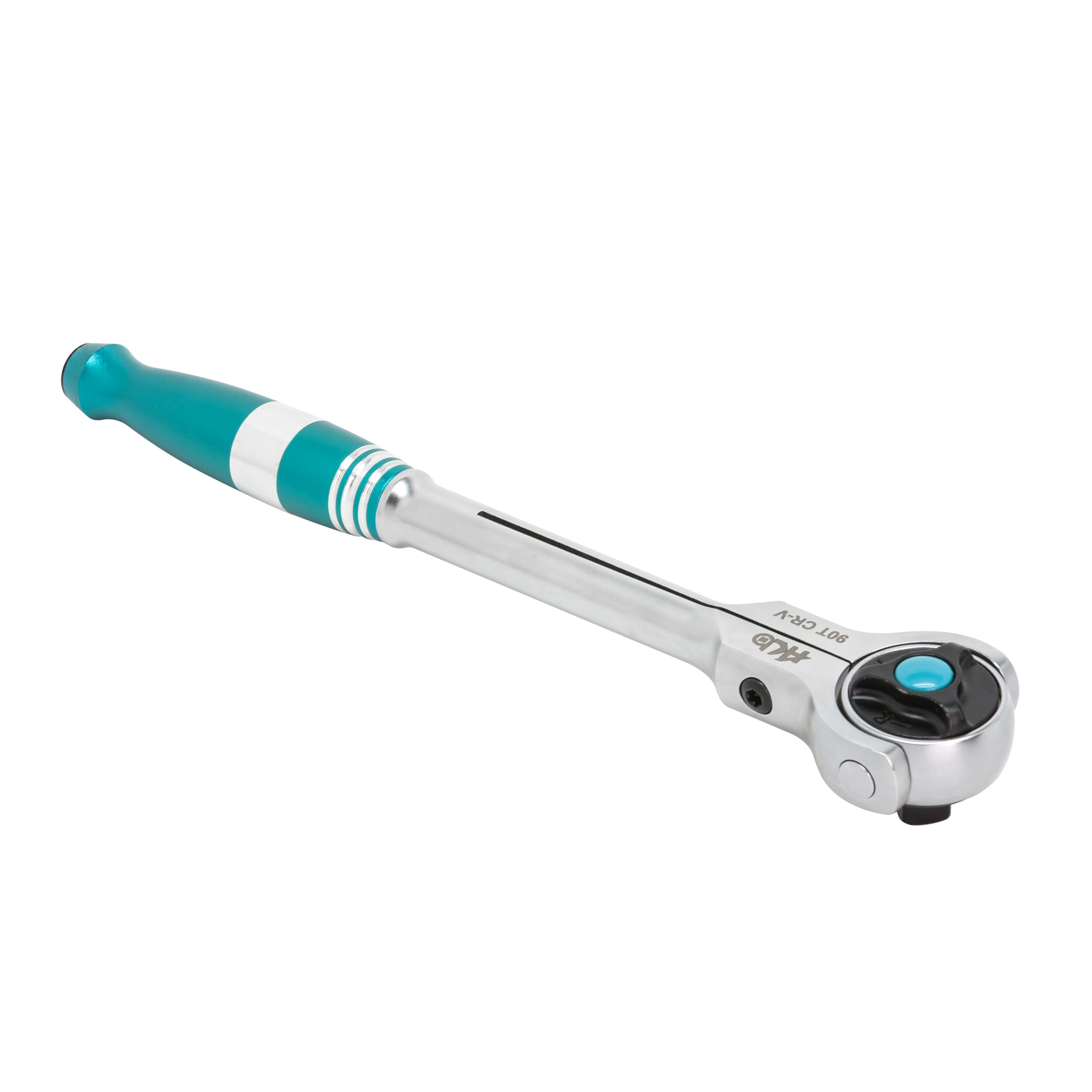 HB 3/8" Drive 90-Tooth Swivel Head Ratchet Handle AHA044-U | 270° Adjustable Aluminum Handle | 4° Arc Swing Quick Release & Reversible Disc | Micro