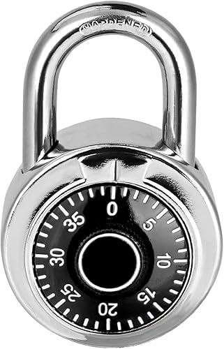 Cerradura de combinación, cerradura de combinación de esfera estándar LQYN de 1, placa giratoria negra, 2 pulgadas de ancho, combinación fija de