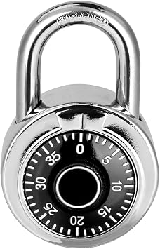 Combination Lock, LQYN Dial Combination Padlock, Pack of 1; Black | 2 In. Wide Combo Lock with Preset 3-Digit Code, for School, Gym & Locker, Toolbox, Gate