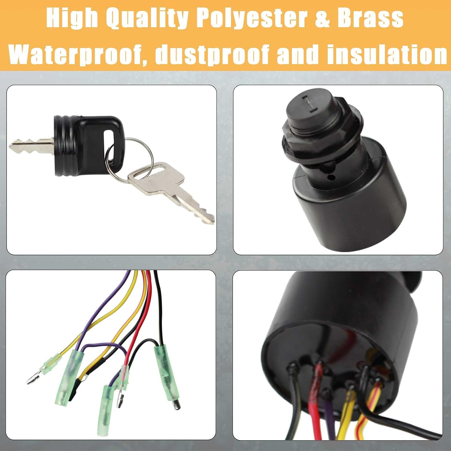 Boat Ignition Switch with Keys 87-17009A5 87-17009A2 for Mer-cury Outboard Motors Control Box with 3 Position and 6 Wires Sierra Marine Ignition Switches MP41070