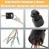 Vista 2 de Interruptor de encendido de barco con llaves 87-17009A5 87-17009A2 para caja de control de motores fueraborda Mercury con 3 posiciones y 6 cables