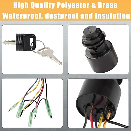 Miniatura 2 de Interruptor de encendido para barco con llaves 87-17009A5 87-17009A2 para motores fuera de borda Mer-cury Caja de control con 3 posiciones y 6