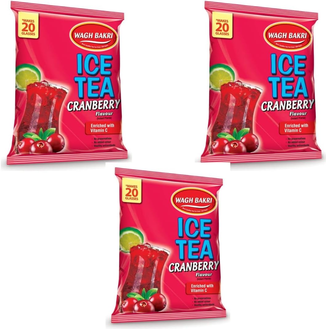 Wagh bakri Cranberry Iced Tea - 250 Gram (Pack of 3)