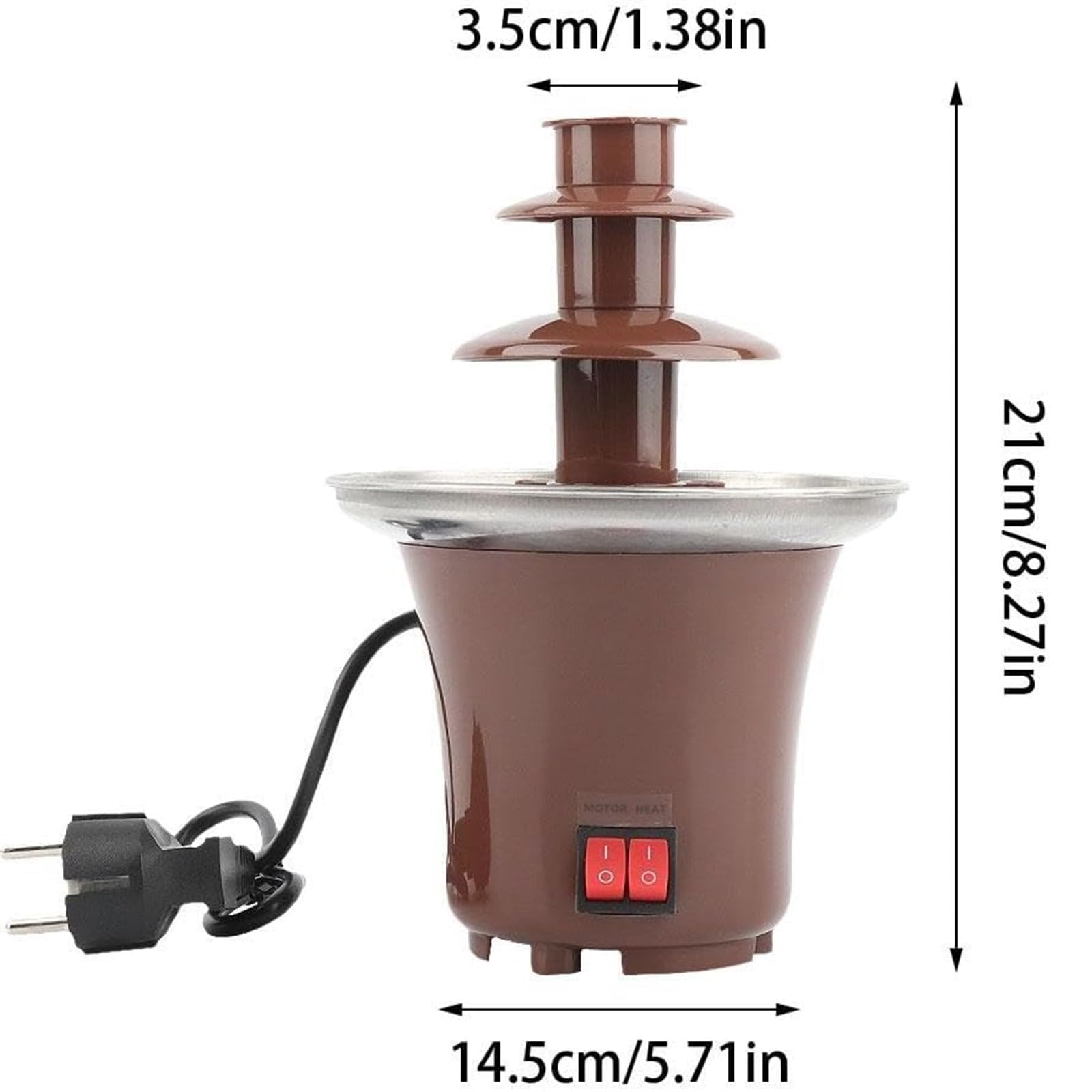 Fuente de Chocolate de 3 Niveles para el hogar, Olla Caliente para derretir Chocolate de 65 W, máquina de Lava de Chocolate, Torre de Chocolate para Equipos de Buffet de restaurantes, Bodas y Fiestas