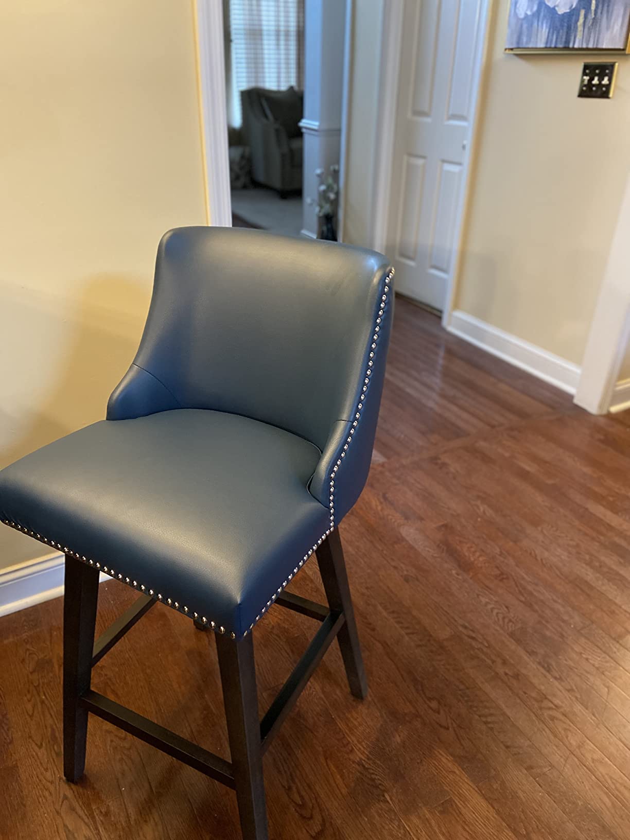 32/mo Finance CHITA Counter Height Swivel Barstool,26" H Seat Height