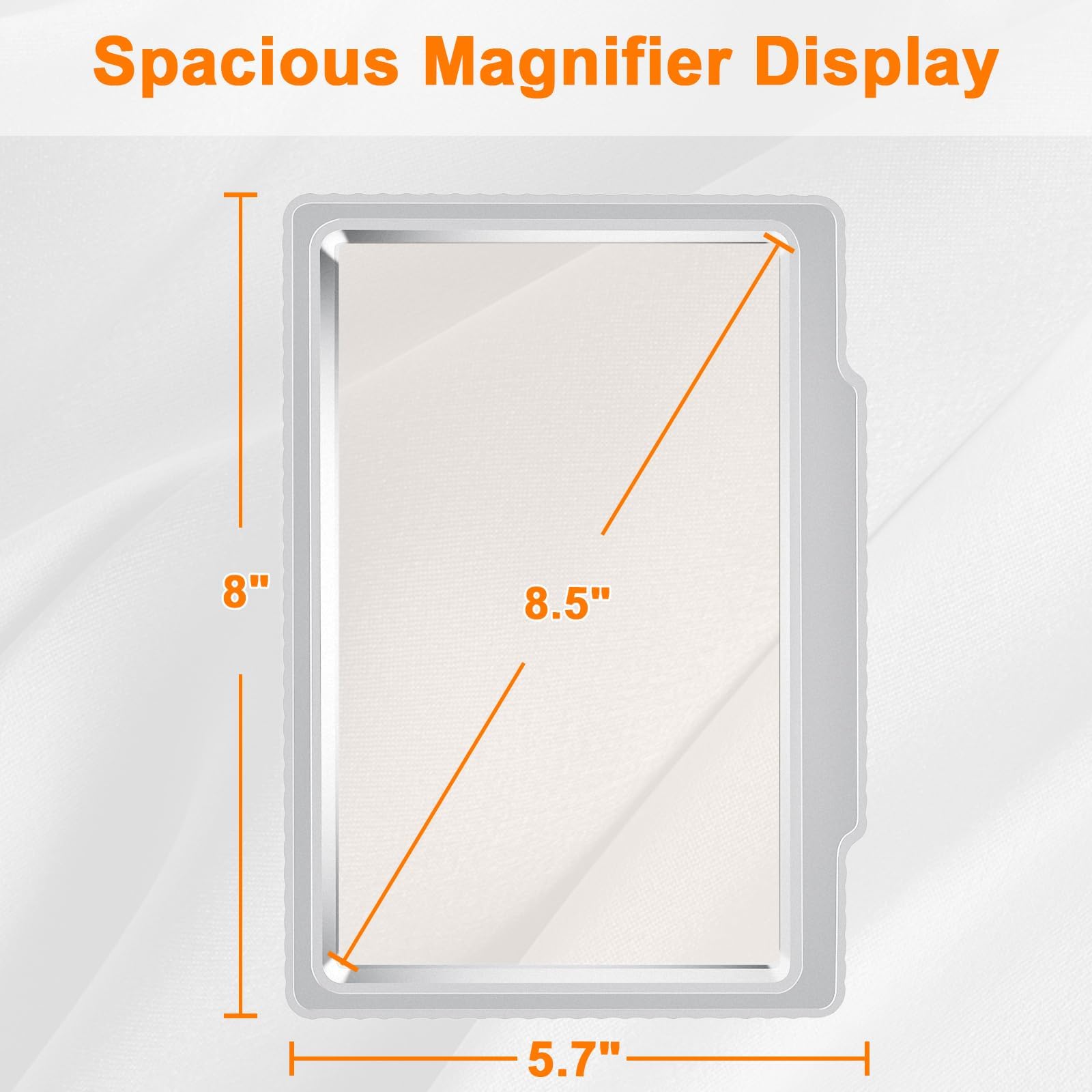 Loupe Pleine Face 5X - Grande Surface De Vision, Légère, Idéale Pour Lecture Et Petits Détails