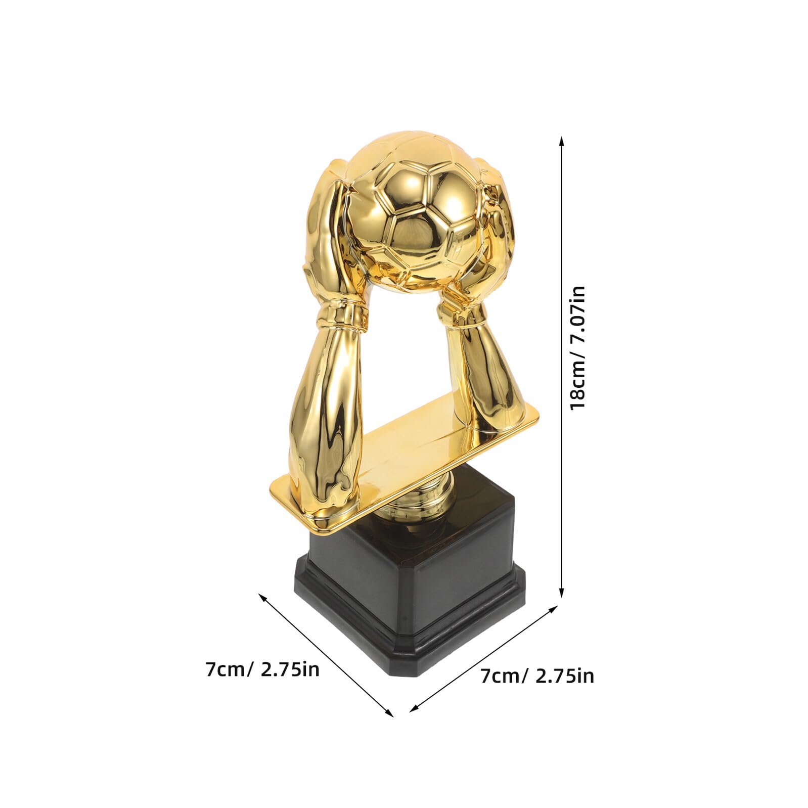 Toyvian Trofeo de Guantes de Oro para Portero de Fútbol, Trofeo Pequeño de Plástico Base, Obsequio Deportivo para Campeonatos y Competiciones, Recuerdo para Fanáticos y Equipo — view 2