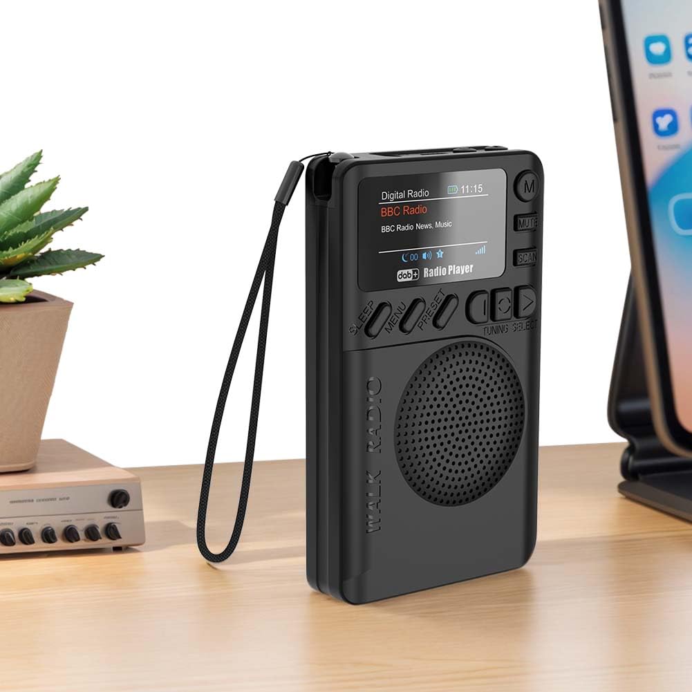Mini radio cyfrowe Dab FM z kolorowym ekranem Akumulator Głośnik MP3 Gniazdo słuchawkowe do biwakowania, wędrówek, podróży