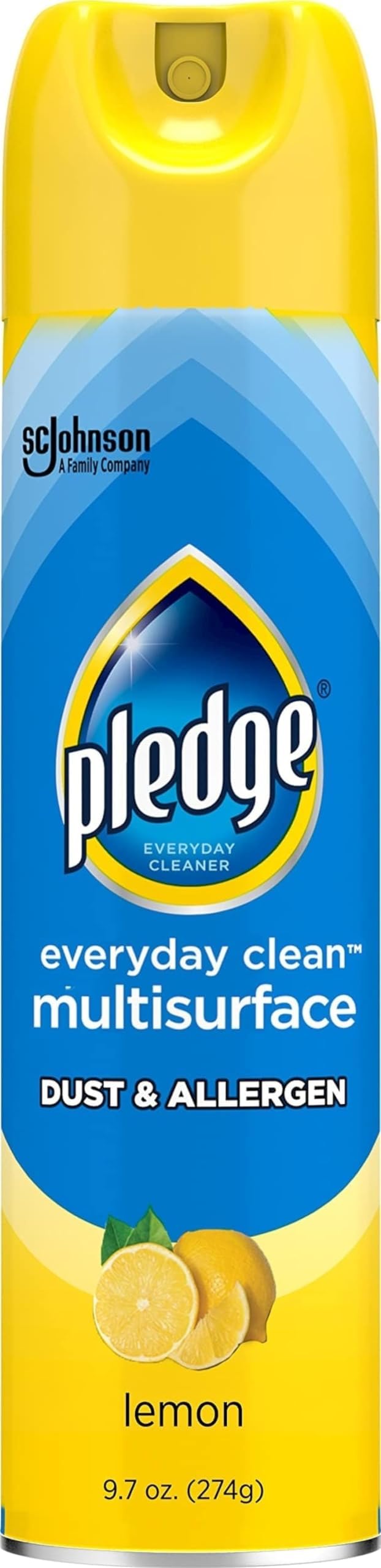Pledge Dust & Allergen Multisurface Cleaner, Aerosol Spray, Lemon Scent, 9.7oz
