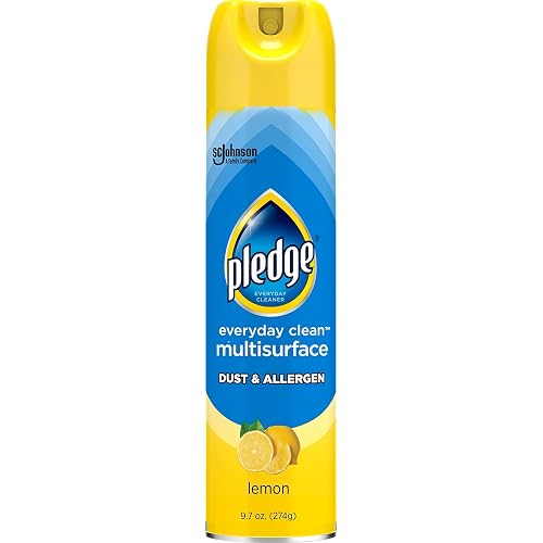 Pledge Dust & Allergen Multisurface Cleaner, Aerosol Spray, Lemon Scent, 9.7oz