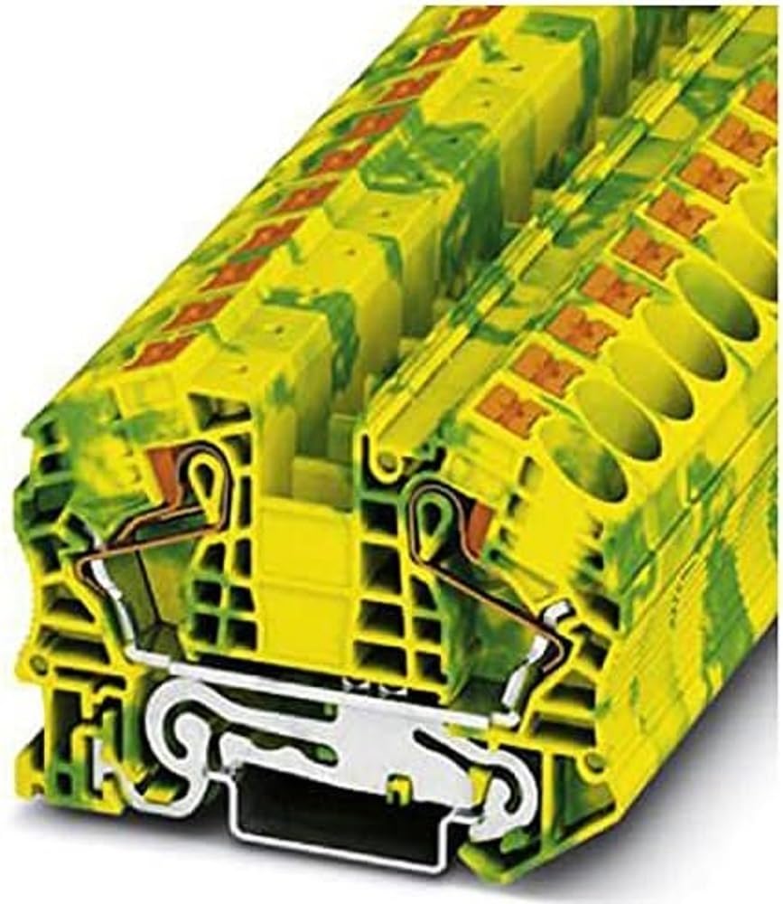 PHOENIX CONTACT Ground Conductor Rail Terminal PT 16 N-PE, Pack of 50, 3212147, green-yellow