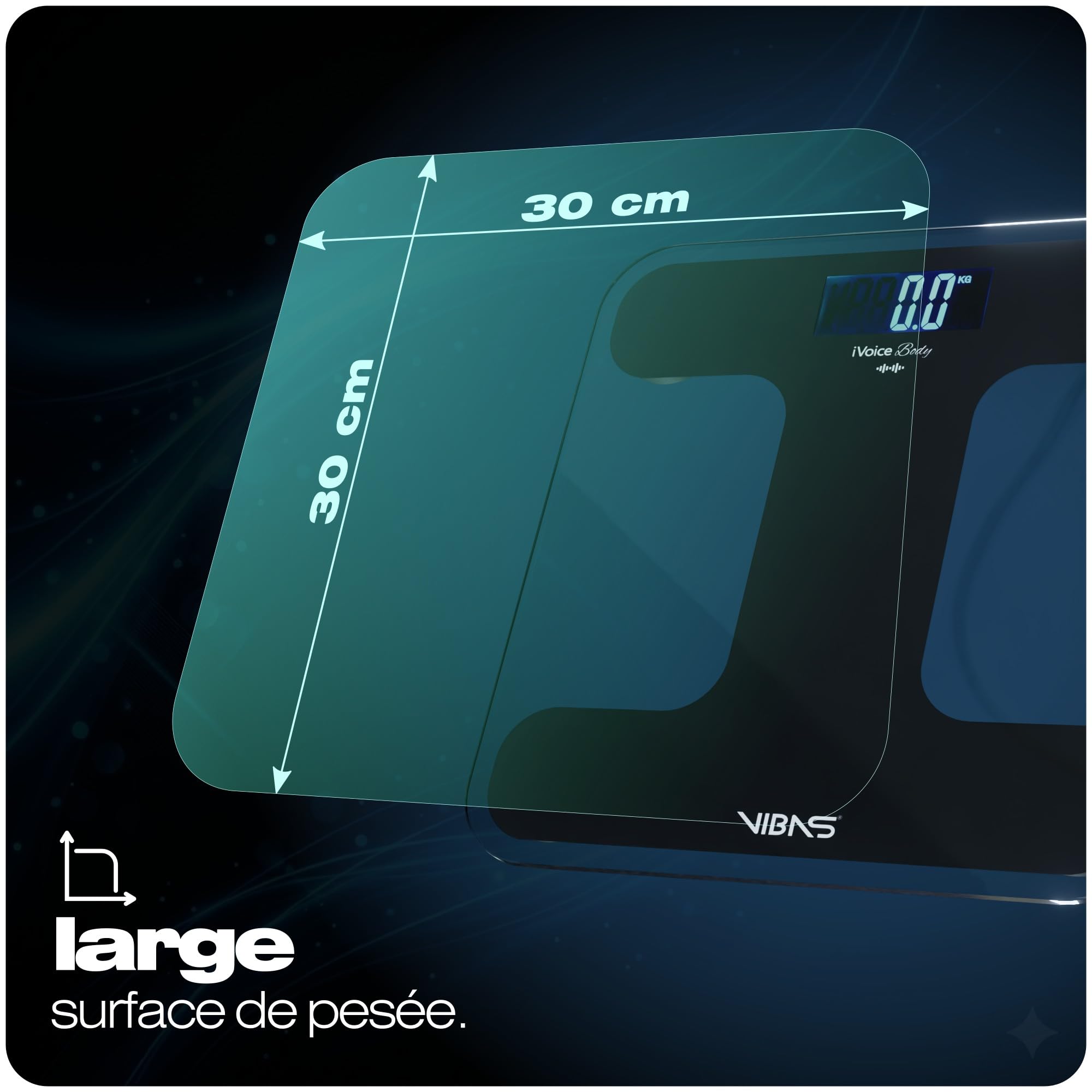 iVoice Balance de Salle de Bain Vocale, pour les Aveugles et les Personnes Agées, Voix Claire, avec Aides Sonores pour l'Orientation, Répétition du Poids, Volume Réglable, Piles Incluses