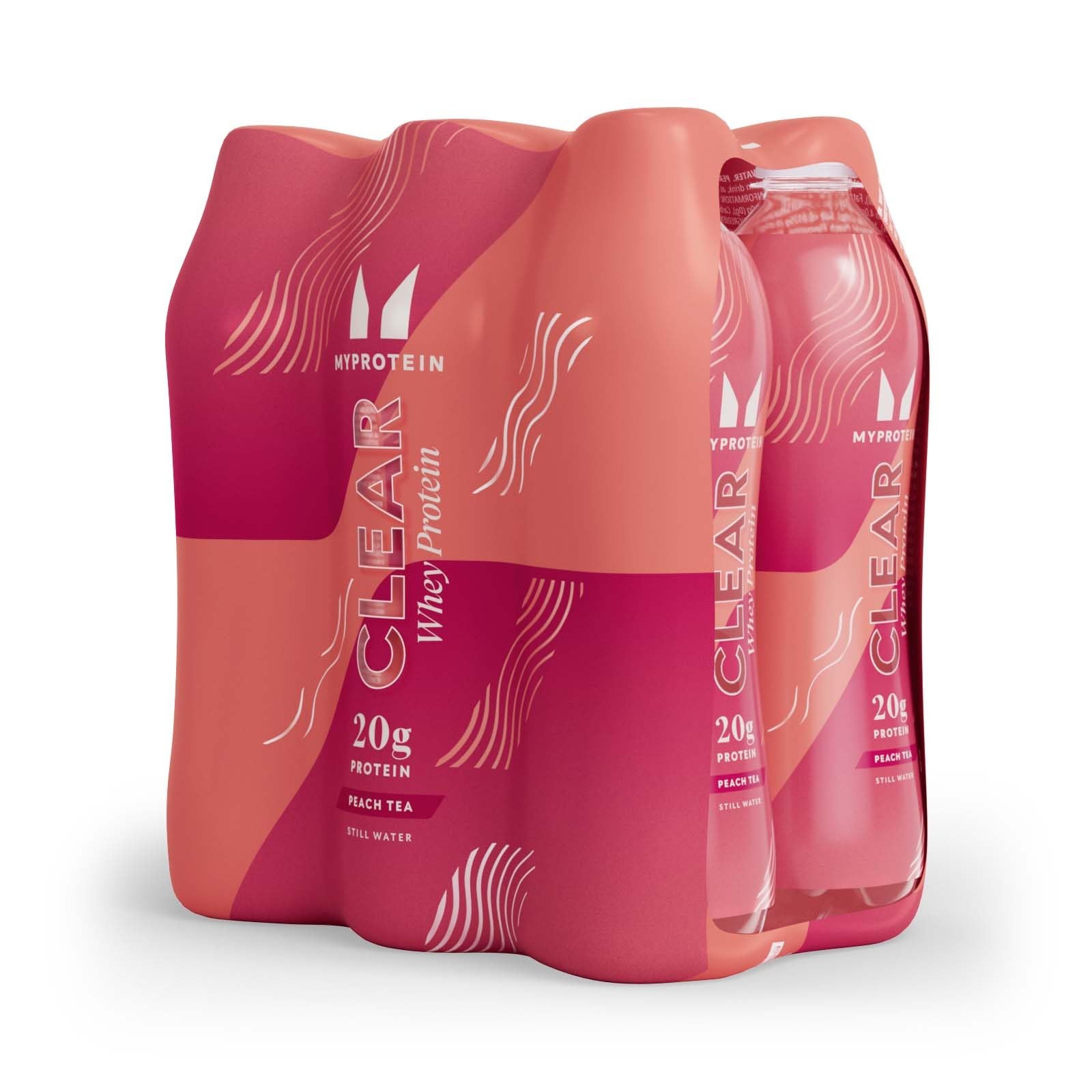 Myprotein Clear Whey Protein Drink – Thé à la pêche | Isolat de lactosérum de 20 g | Zéro sucre et graisse | Jus riche en protéines prêt à boire | 6 bouteilles de 500 ml