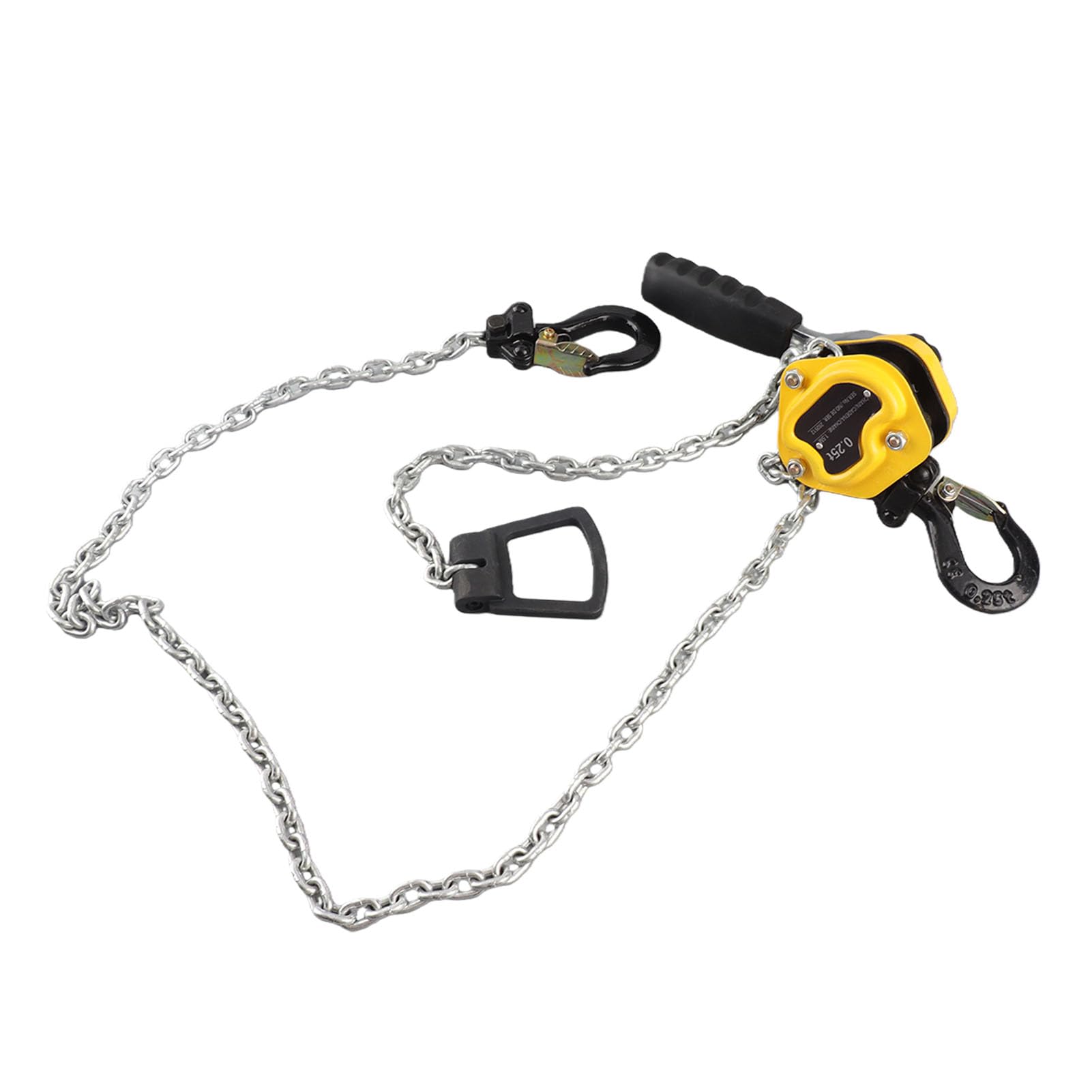 Generic Paranco a Leva Portatile Mini Cricchetto di Sollevamento da 250 Kg per Garage Edili Catena da 1,5 M