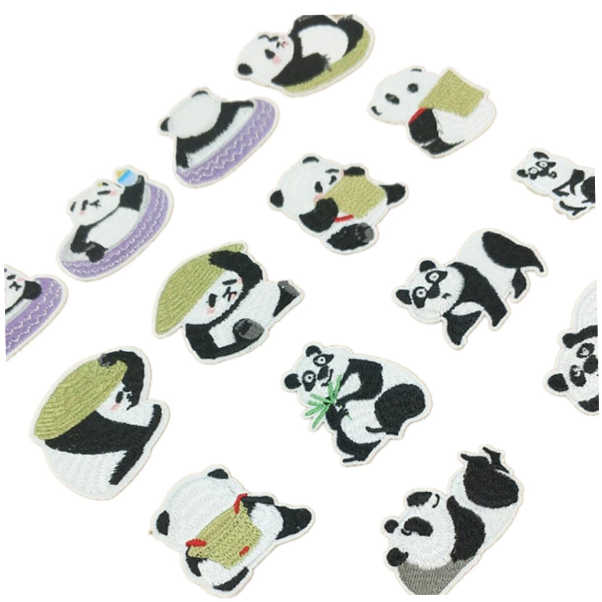 Housoutil 3 Set Toppe Termoadesive Panda Per Abbigliamento Set Da Ricamato Adesivi Per Jeans Borse E Decorazioni Per Fai Da Te Sicure E Resistenti 14 Pezzi * 3