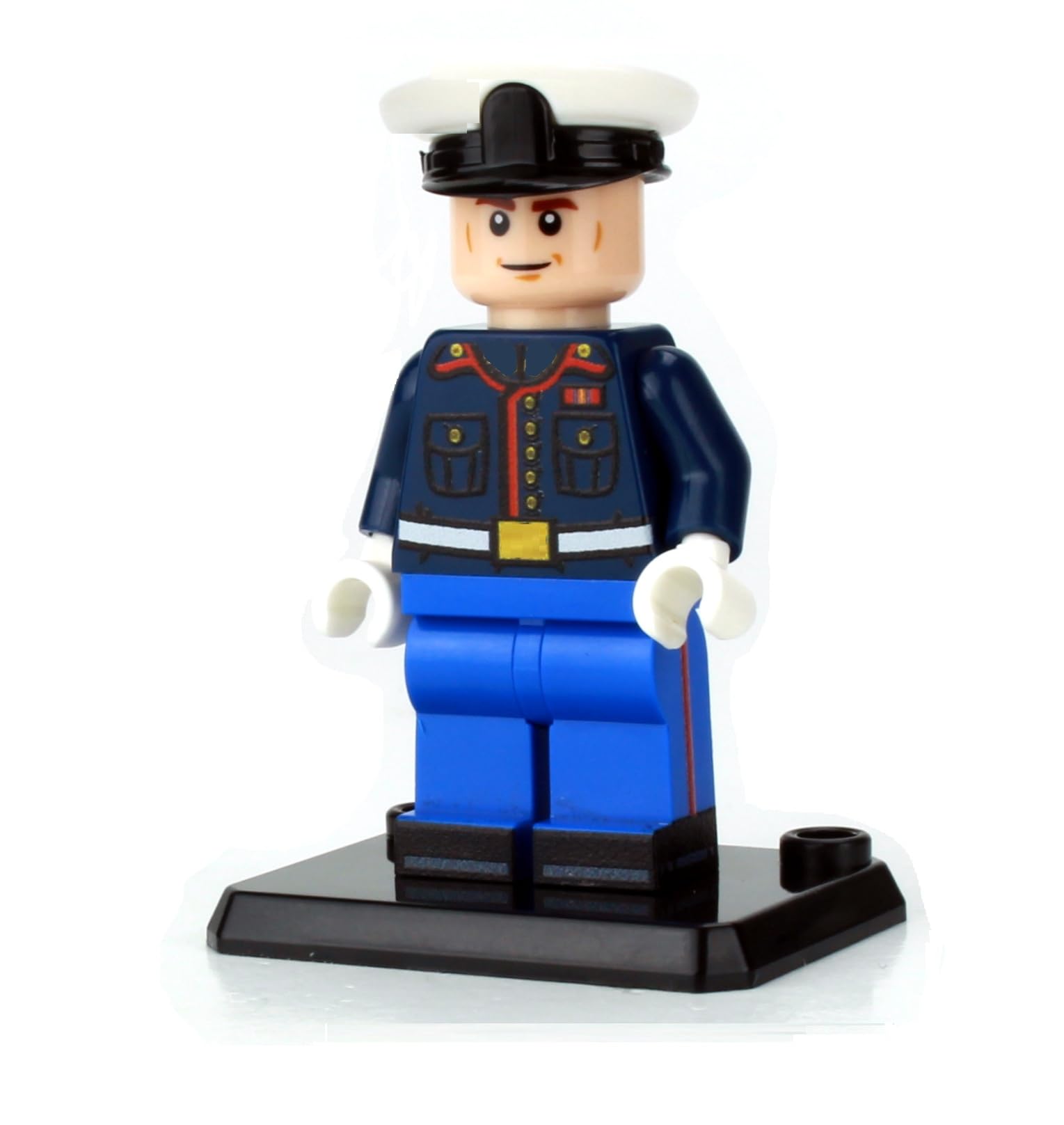 Battle Brick 1.6 Inches Tall Collectible Dress Uniform Marine Custom Minifigure | Genuine Minifig Printed in the USA