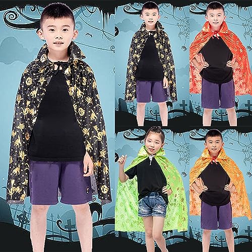 Boys/Girls' Cloak Pumpkin Print One Size Hooded Cloak Party Halloween Performance4