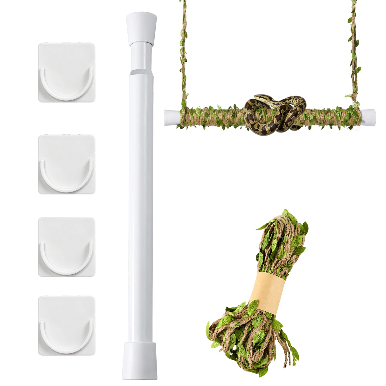 EujRcf Snake Enrichment Toys, Snake Climbing Stick for Ball Python & Corn, No Drill Small Animal Perch for Lizards, Reptile Enrichment Toys for Climbing Exercise and Habitat Enhancement