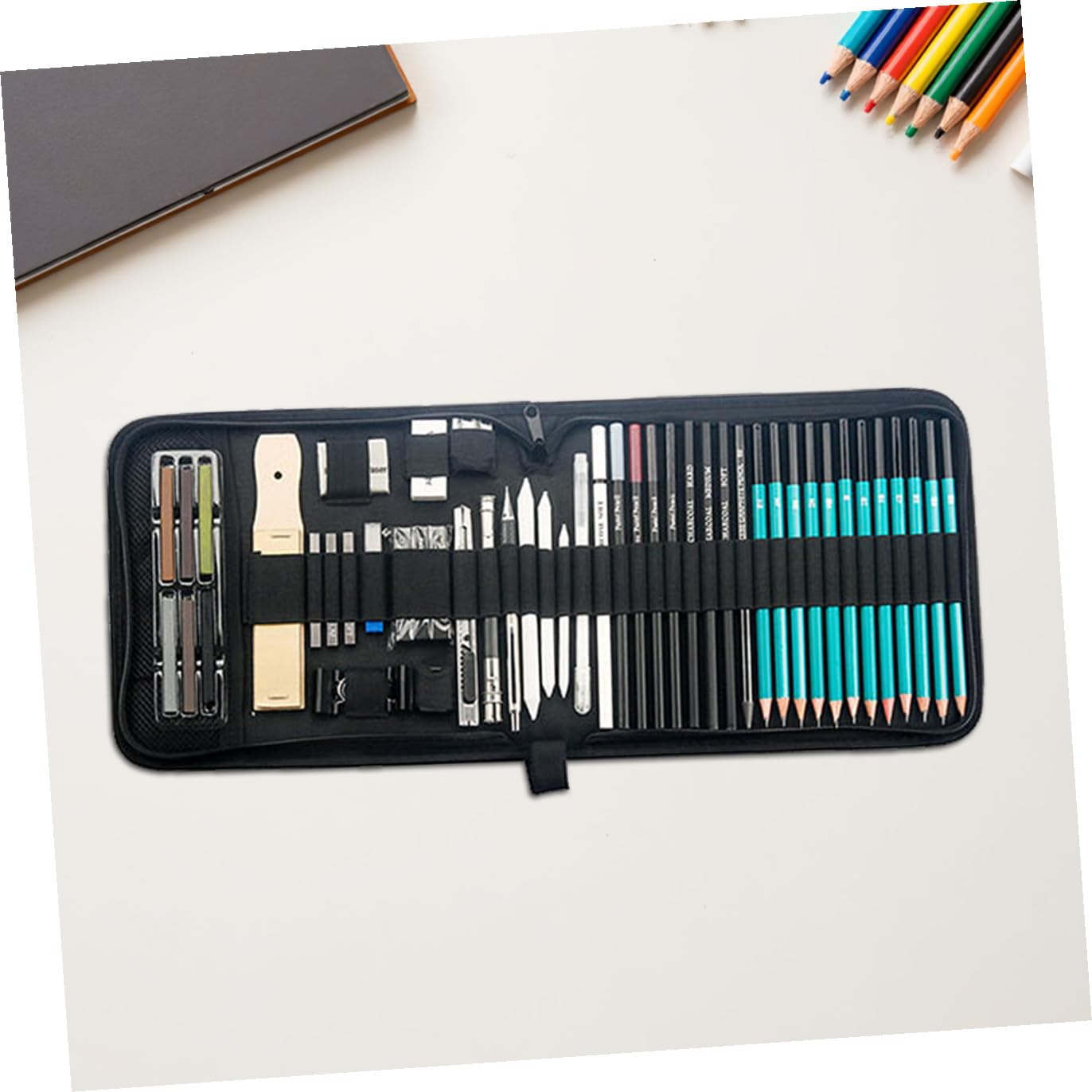 KONTONTY Ensemble De 50 Crayons À Dessin En Métal Pour Dessin Fusain Pour Artistes Étudiants Garçons Et Filles Livre De Et Crayons
