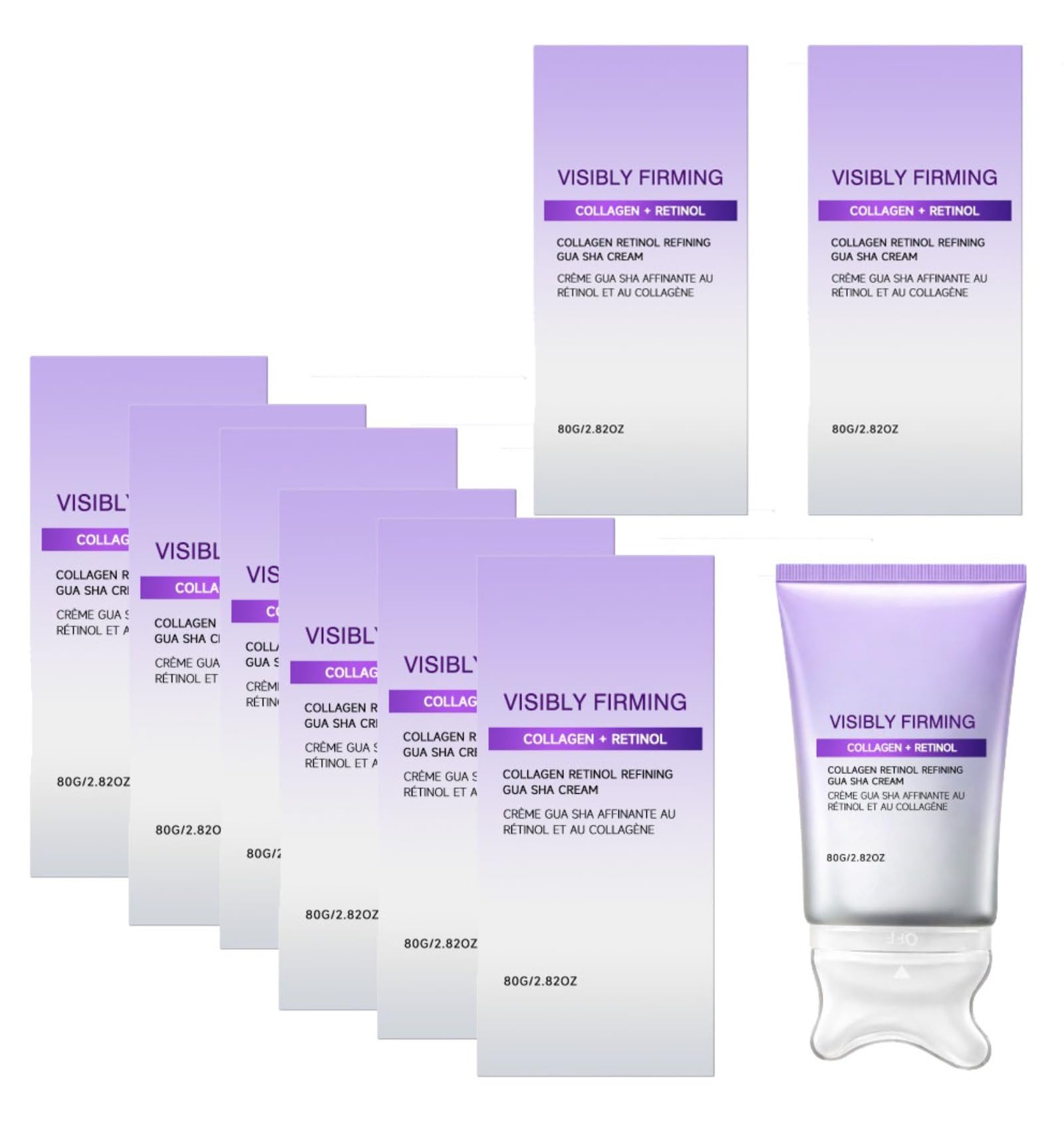 Crema Gua Sha Colágeno Retinol para Cuello y Escote | Crema Gua Sha con colágeno y retinol reafirma la piel, suaviza las líneas de expresión, aumenta la elasticidad, masaje facial