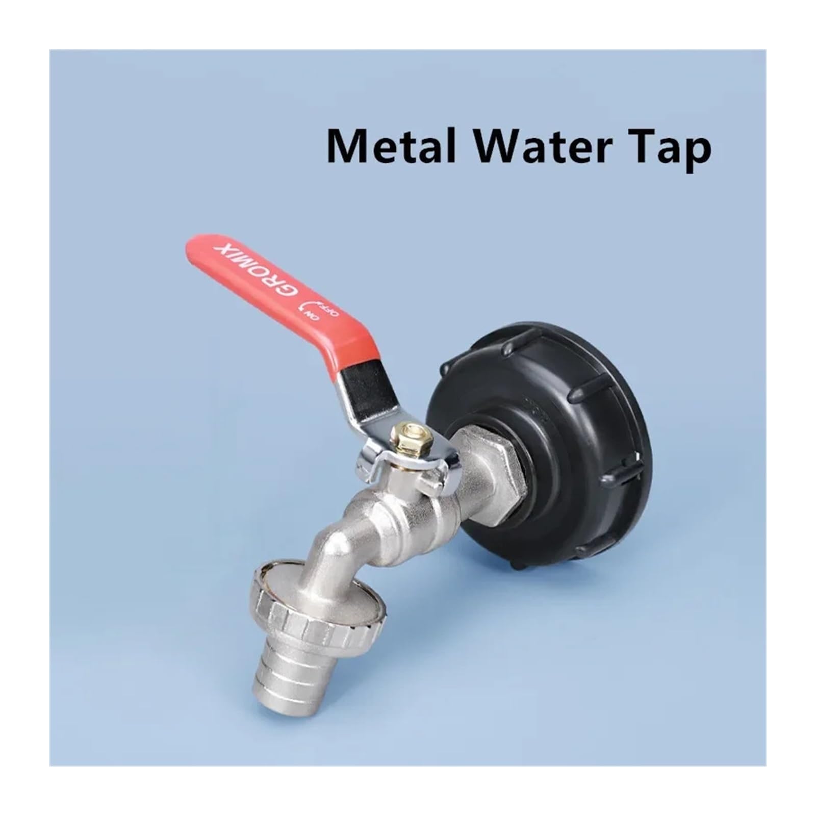Conector de grifo de tanque IBC de rosca gruesa S60x6 x adaptador de acoplamiento de agua de 1/2'' a 3/4'', 1000 l, 1 unidad,Grifos para depósitos de agua(G3082a 1 2)