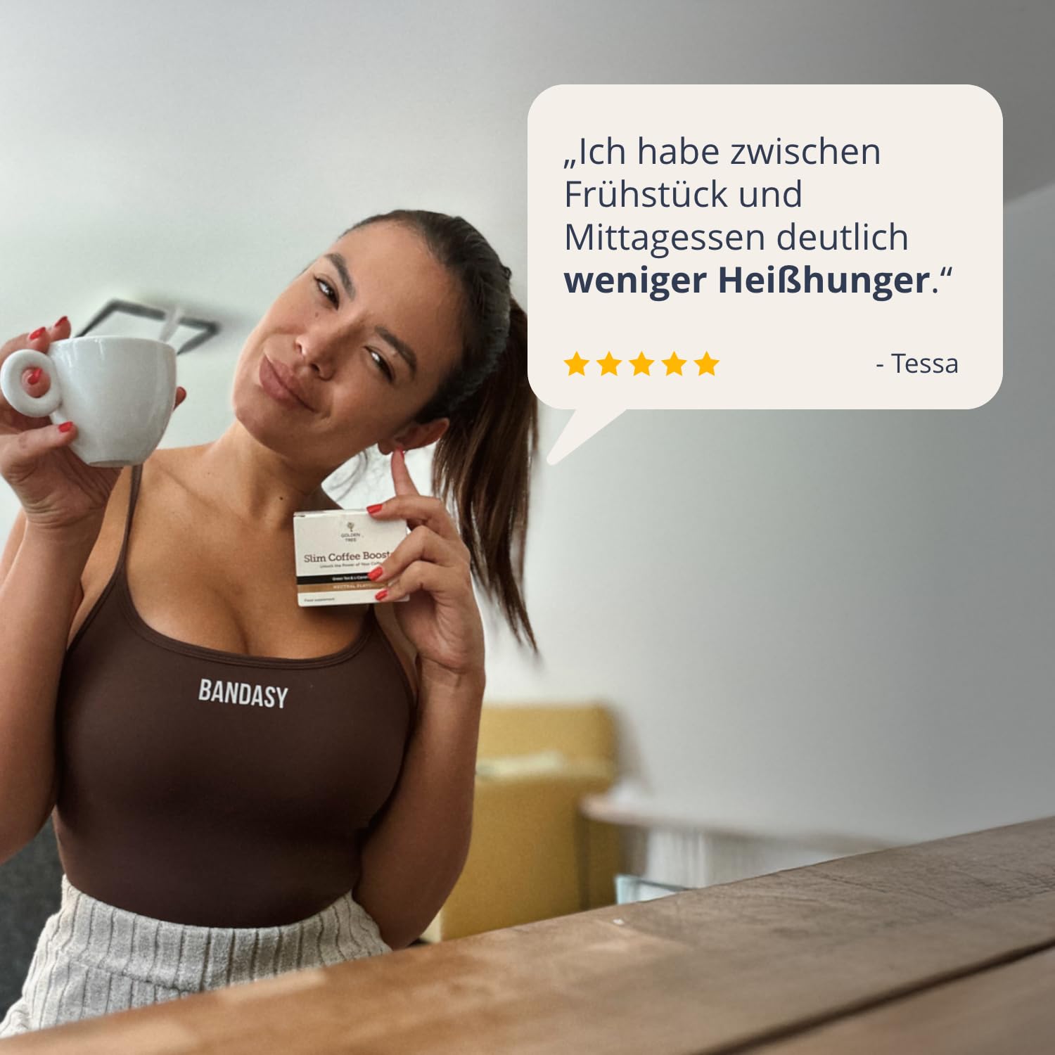 Golden Tree Slim Coffee Booster – Kaffeepulver Zusatz, 15 Sachets | Grüntee-Extrakt, Grünkaffee-Extrakt, L-Carnitin, Chrompicolinat