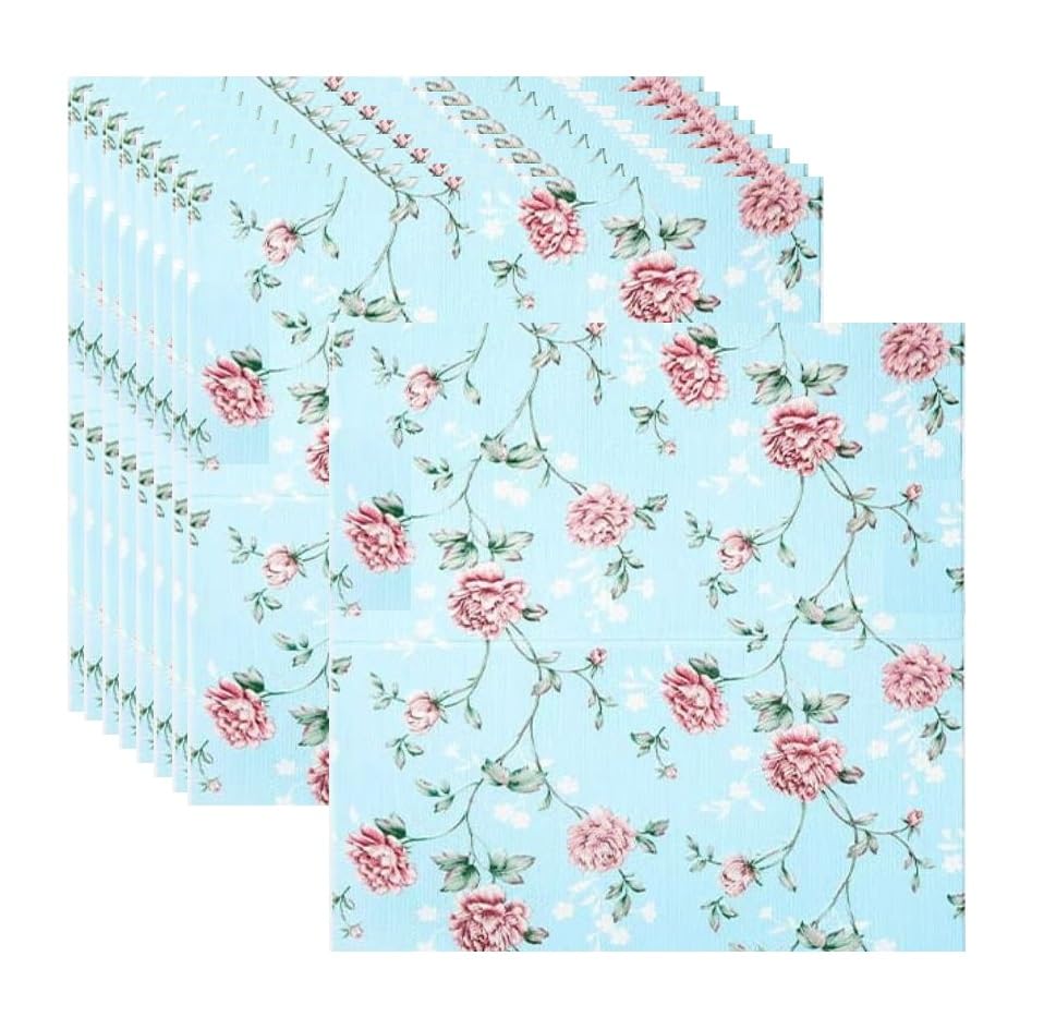 Image of CVD 3D PE Foam Self-Adhesive Wall Stickers | Blue Rose Wallpaper for Home, Hotel, Living Room, Bedroom & Cafe | DIY Decorative Panel (70 x 70 cm, Approx. 5.8 Sq. Feet, 1 Piece)
