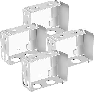 Hotop 4 Pcs 2 Inch Metal Blind Brackets for Low Profile Blinds, White Box Mounting Headrail Holder Bracket for Window Blinds Installation