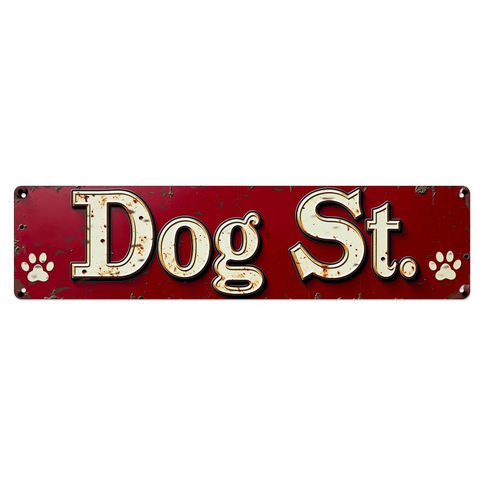 Dog Street Sign Pattern Metal Tin Sign Plaque