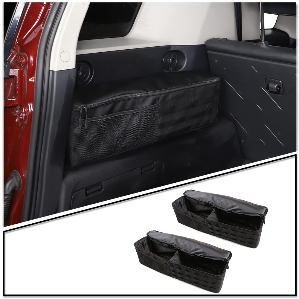 LLKUANG Trunk/Tail Box Organizer Tray Oxford Cloth Black Multifunction Storage Box for Toyota FJ Cruiser 2007-2021 Car Phone Tray (Left and Right-2pcs)