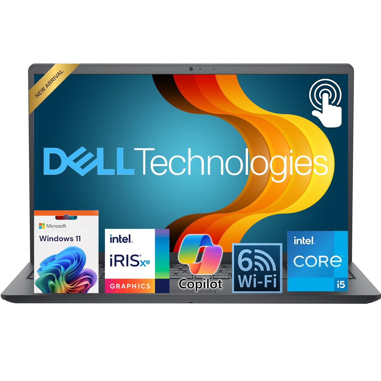 Dell 15.6" FHD Touchscreen Laptop • Intel Core i5-1334U (10 cores) • 12GB RAM • 512GB PCIe SSD • SD Card Reader • Intel Iris Xe Graphics • 9H Battery • Wi-Fi 6 • Copilot AI • Win 11