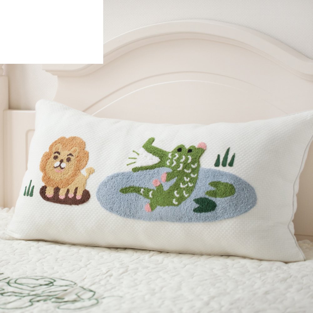 Oreiller style pastoral 80x40cm pour un canapé chaleureux et accueillant