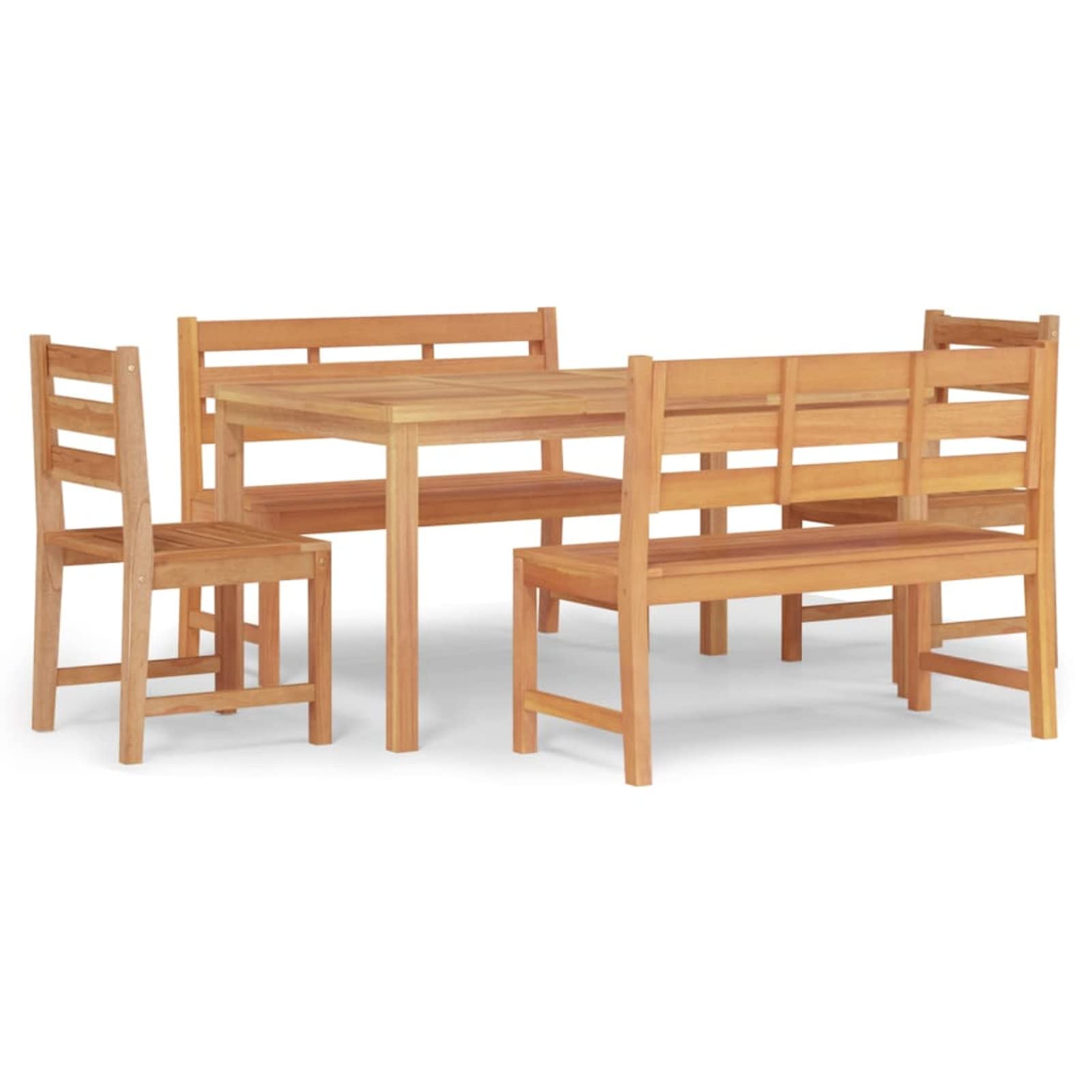 Juego de Comedor para jardín 5 Piezas Conjunto Jardin Exterior Conjunto de Comedor Conjunto Comedor Jardin Exterior Madera Maciza de Teca 3157198