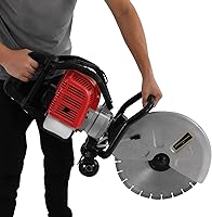 QeuSulio 1.4KW 52CC Gas Concrete Cutter Saw - Wet Circular Saw with 4" Depth, 13" Blade for Cement, Stone, Blocks