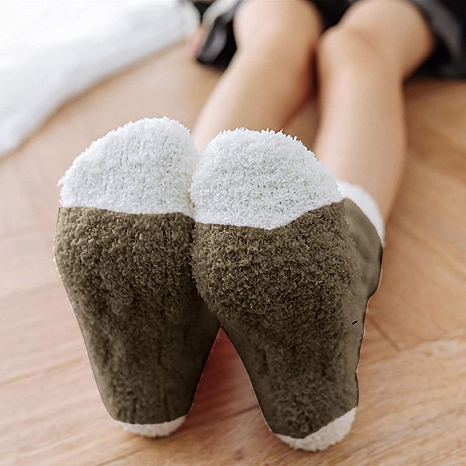 Calze Calde di Cotone, Calzini Termici Invernali da Donna a Righe Multicolori, Confezione da 10 Paia