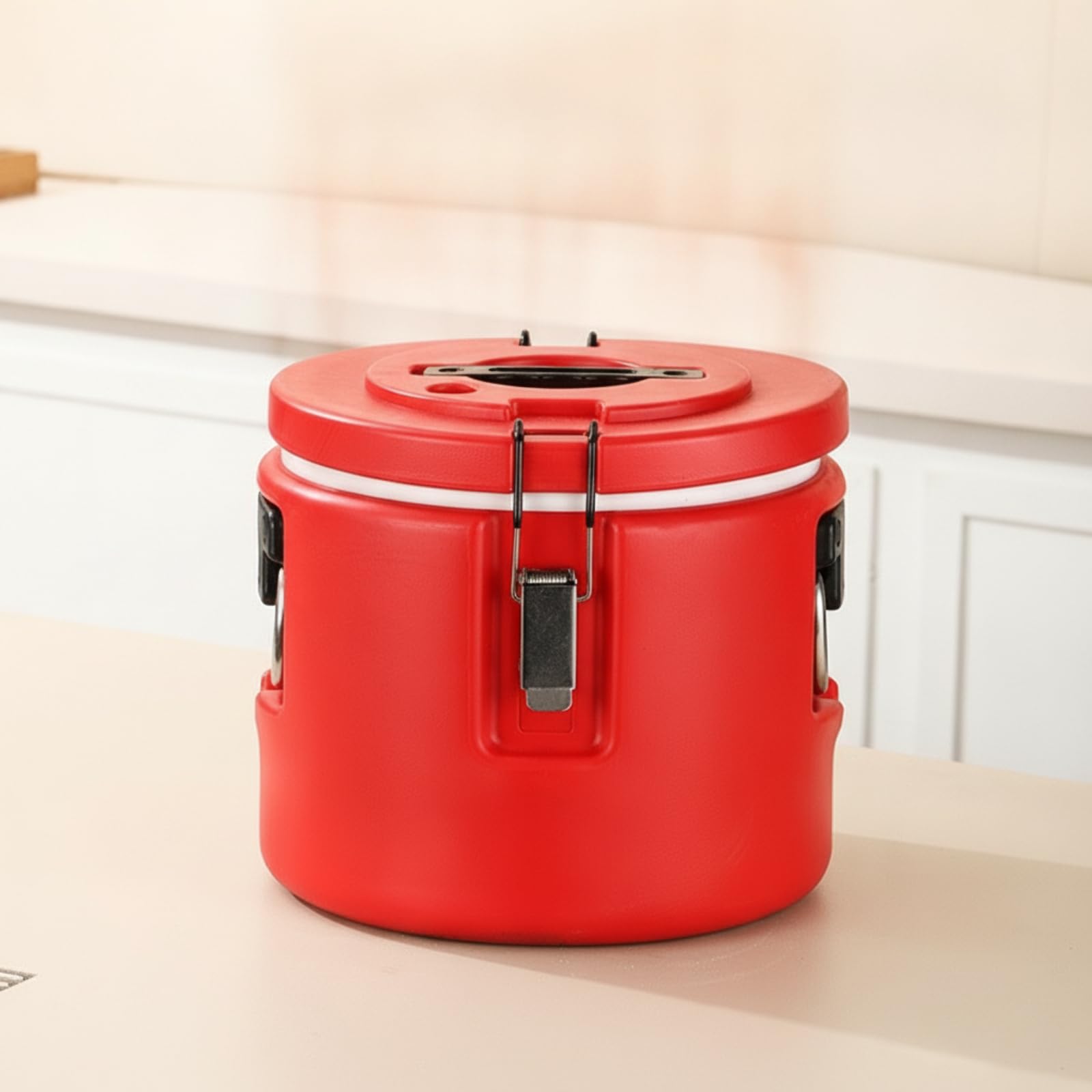 Gralara Recipiente Térmico Aislado Cubo Térmico Contenedor Isotérmico Depósito Conservador Interior Metálico Liso Antimanchas con Fácil Limpieza y Cierre, 15L