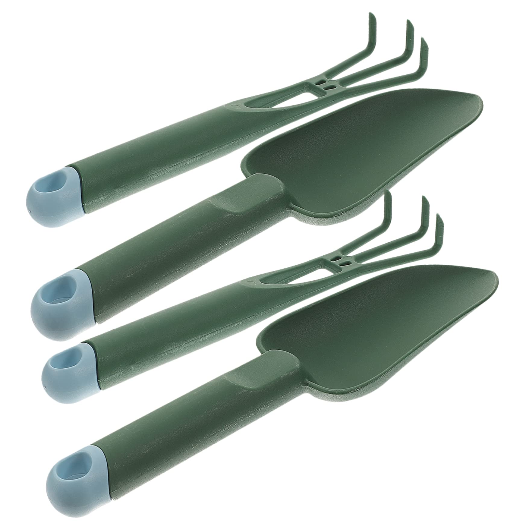 GANAZONO 2 Sets Ergonomic Plastic Gardening Trowel and Rake Tool for Planting Weeding and Trimming Lightweight and Durable Garden Tools for Bonsai and Projects
