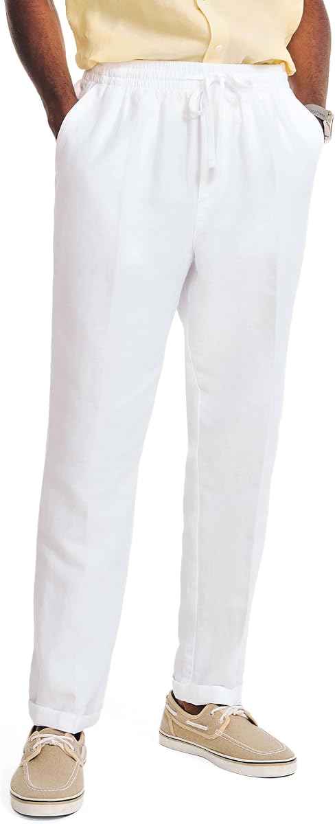 Nautica Pantalón con cordón de lino de ajuste clásico Nautica para hombre