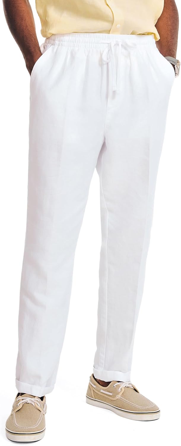 Nautica Mens Nautica Classic Fit Linen Drawstring Pant