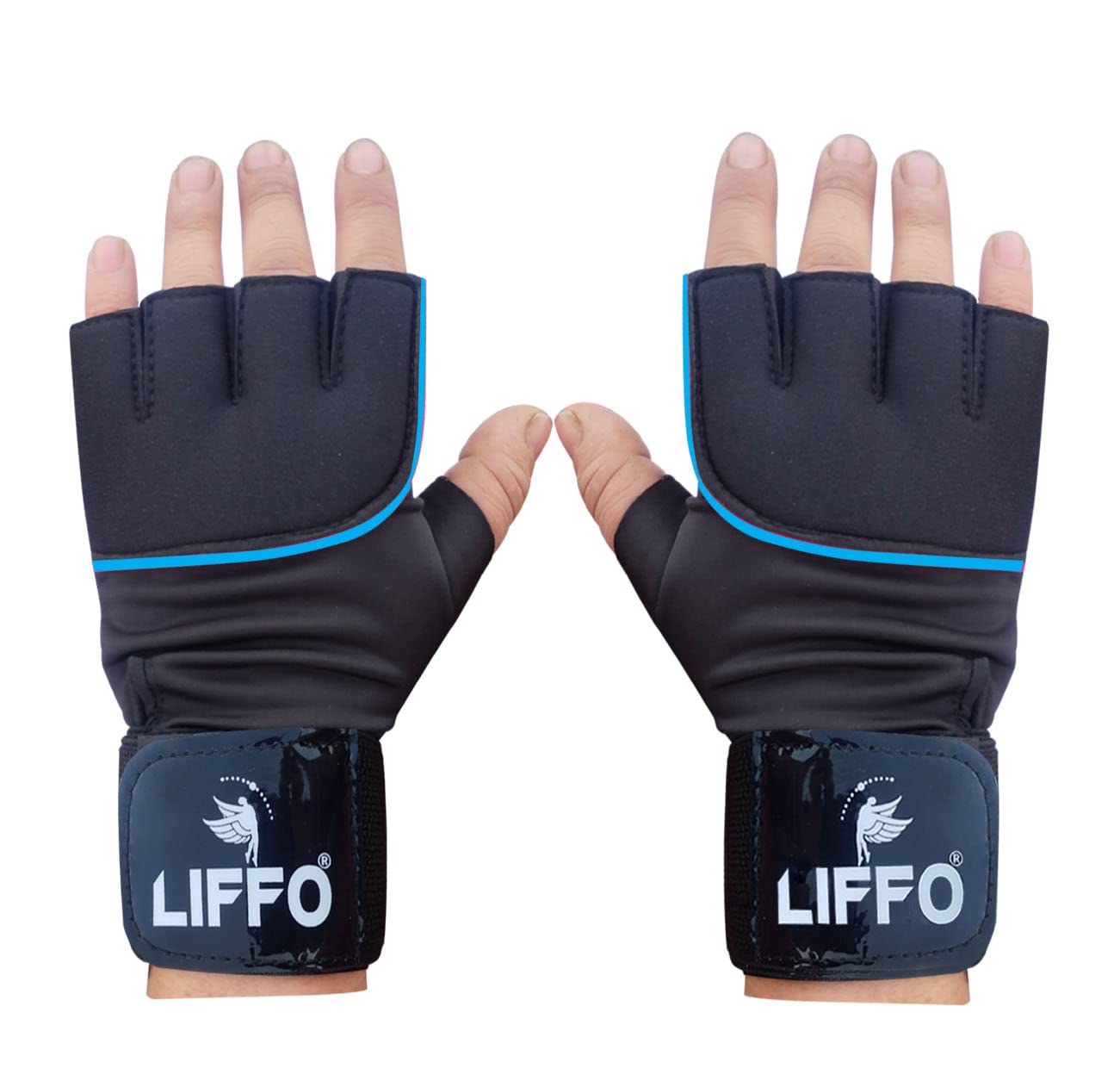 Liffo® Gym Gloves for Men Women with Wrist Support Workout Weight Lifting and Exercise1 (Blue Black) (B09X1B9HLV) Amazon Price History, Amazon Price Tracker