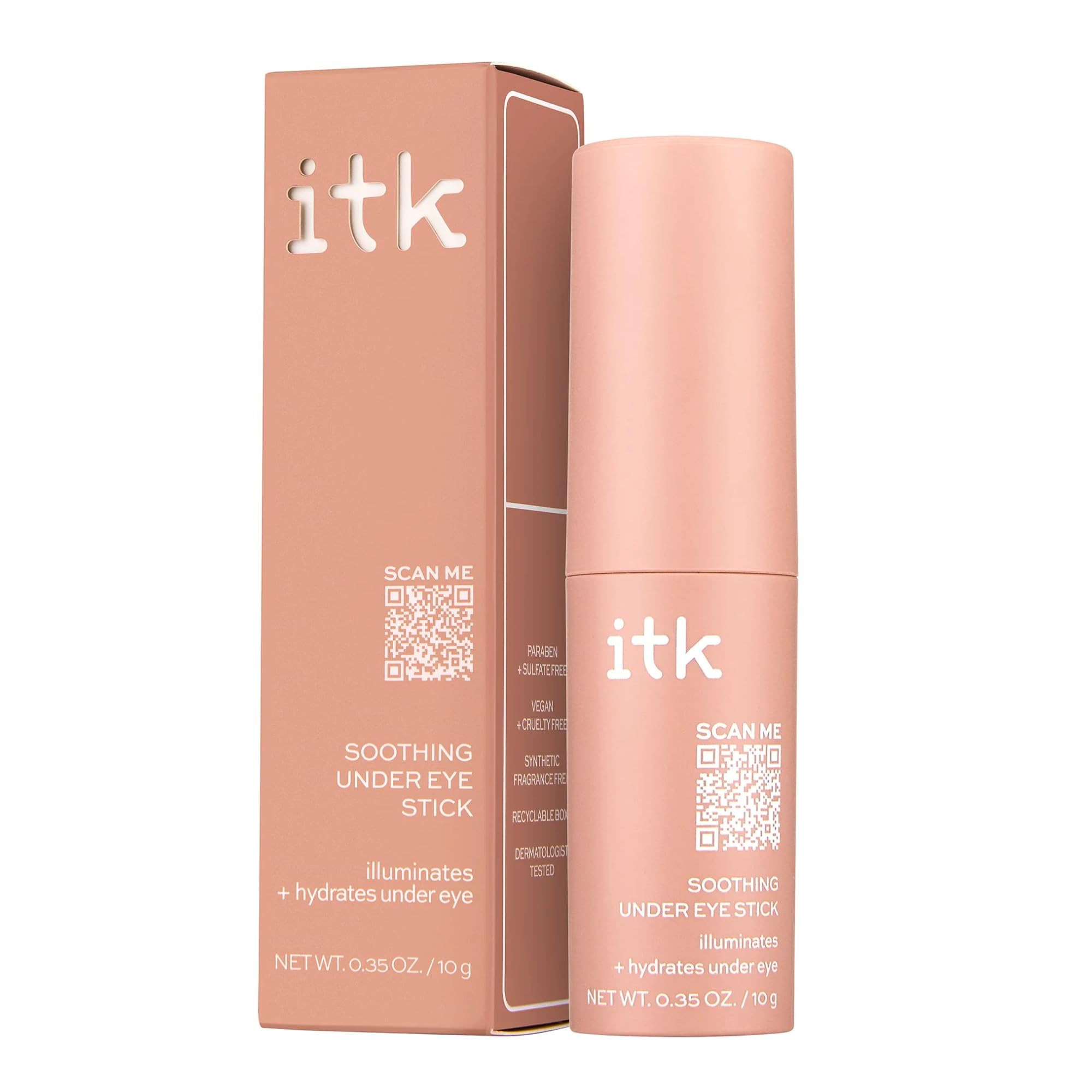 ITK Skincare Caffeine + Aloe Vera Under Eye Stick Serum For Dark Circles - Anti Aging Moisturizer for Fine Lines + Wrinkles - Calms Redness - Hydrate, Brighten + Soothe Puffy Eyes