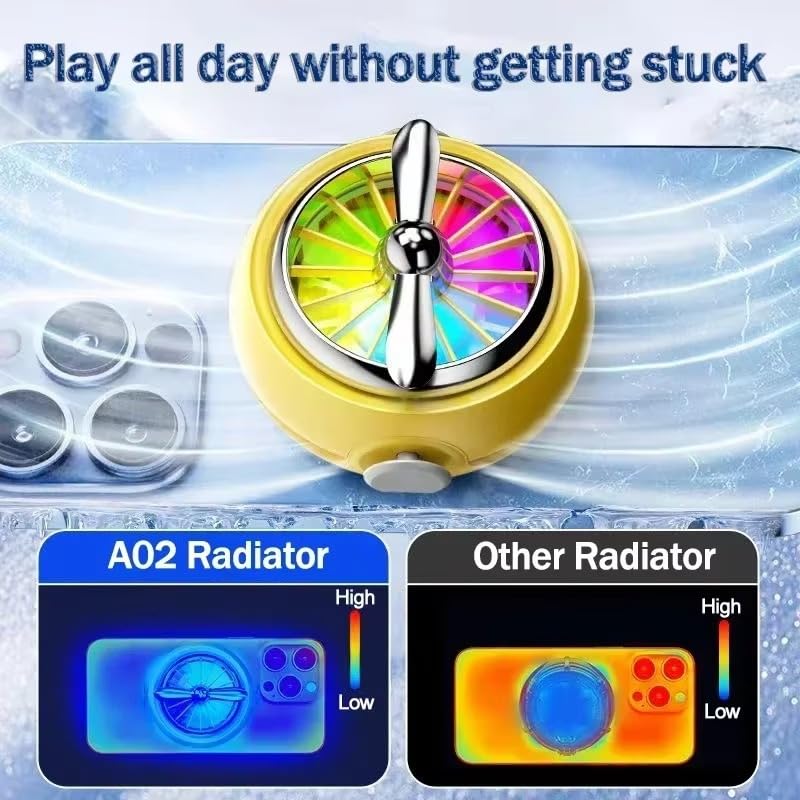 Image of BKN Magnetic Mobile Cooler Fan, Wired with Back Clip USB Powered Radiator Semiconductor Technology Compatible with iPhone 12 /13 /14 /15, iPad & Android Instant Gaming Fan, Mobile Cooling Fan (A02)