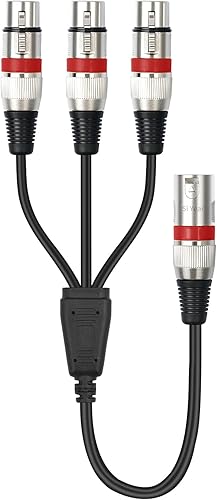 Miniatura 37 de SiYear Cable divisor XLR - XLR macho a doble hembra de 3 pines, cable divisor de micrófono equilibrado, adaptador de audio (19.7 in/1.5 pies)