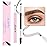 evpct 1Pcs Dark Brown Magic Microblading Eyebrow Contouring Pen Brow Pencil, with 4 Brush Micro-Fork-Tips Precise Applicator, Dual-ended Eyebrow Brush, Hair Like Strokes, Natural Looking Brows
