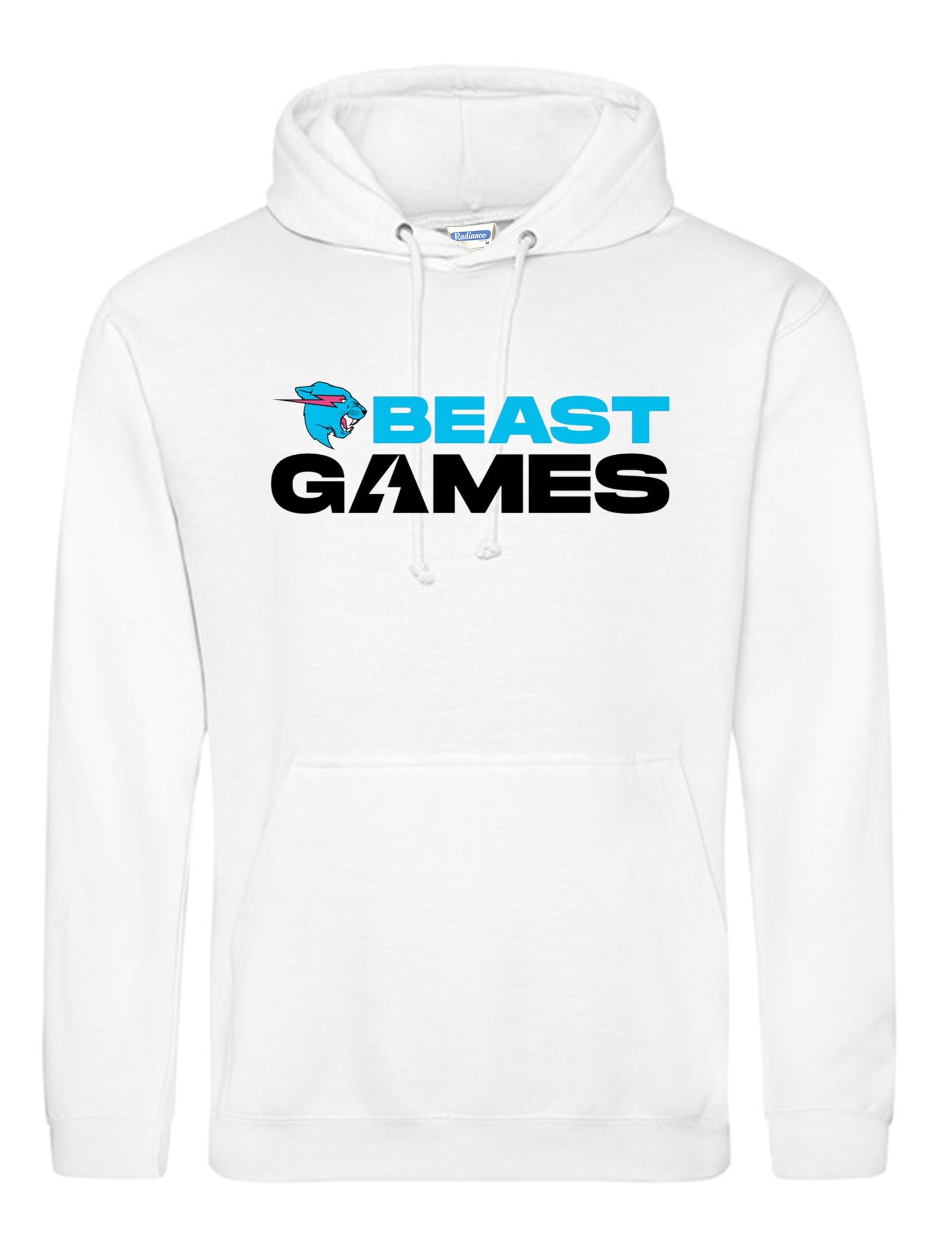 Radiance Unisex White Inspire Beast Games Mr Famous Youtuber Hoodies Beast Pullover Kids And Hoodies - Beast Games Hoodie For Gamers & Fans | Comfortable & Stylish Hoodie