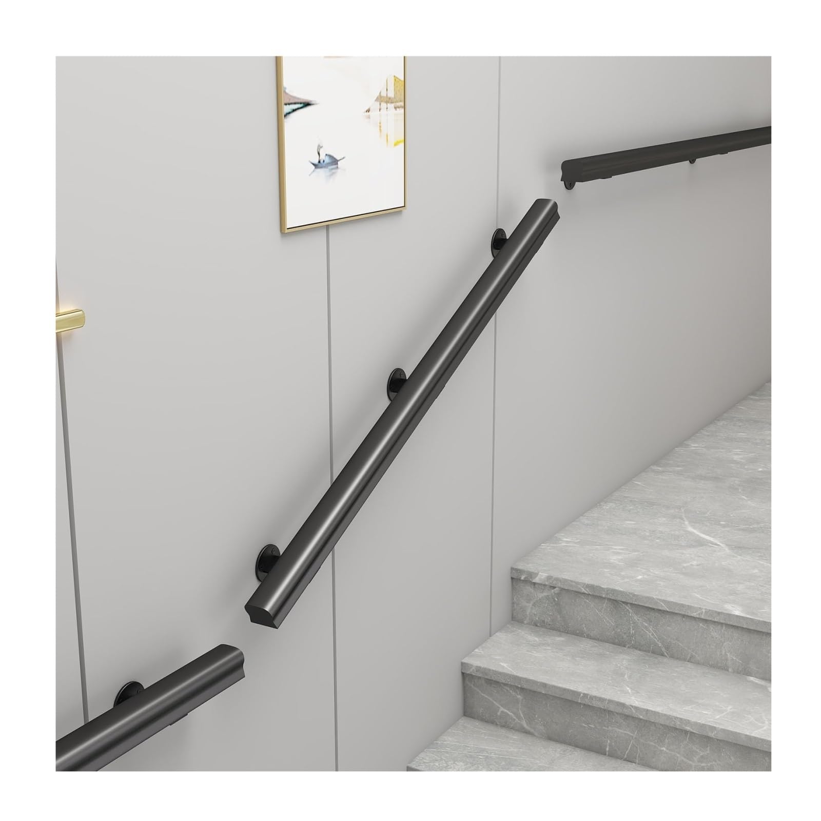 Juaksqzyi One Color Stair Railing Black Wooden Handrails Safety Rails Wall Mount Staircase Railing Home Guardrail Corridor Indoor(100Cm)